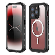 For iPhone 15 Pro Max RedPepper IP68 Water-resistant MagSafe Phone Case(Black)