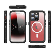 For iPhone 15 Pro RedPepper IP68 Water-resistant MagSafe Phone Case(Black)
