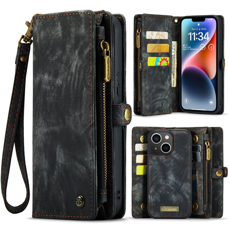 For iPhone 15 Plus CaseMe 008 Detachable Multifunctional Leather Phone Case(Black)
