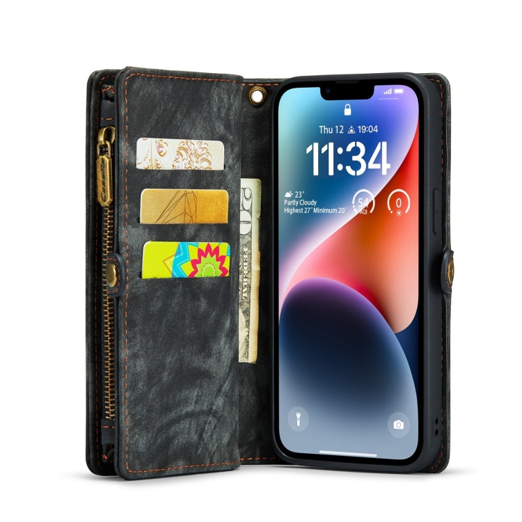 For iPhone 15 Plus CaseMe 008 Detachable Multifunctional Leather Phone Case(Black)
