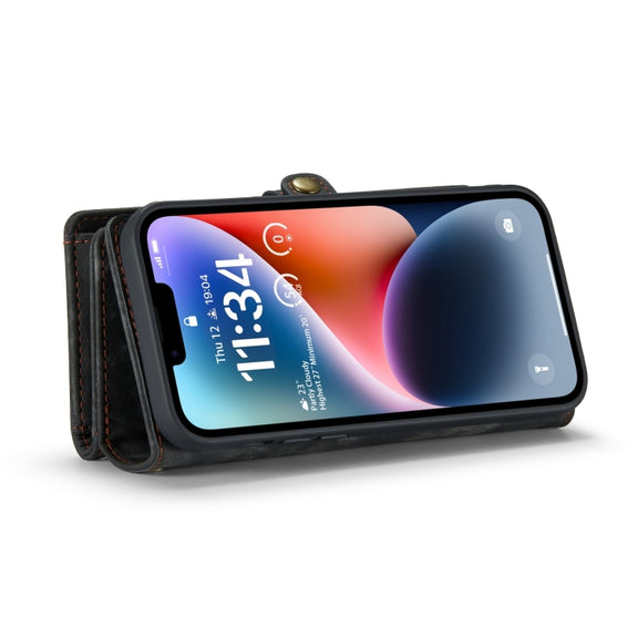 For iPhone 15 Plus CaseMe 008 Detachable Multifunctional Leather Phone Case(Black)