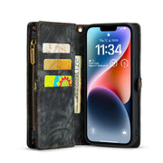 For iPhone 15 CaseMe 008 Detachable Multifunctional Leather Phone Case(Black)