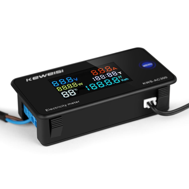 KWS-AC300-100A 50-300V AC Digital Current Voltmeter with Opening Transformer(Black)