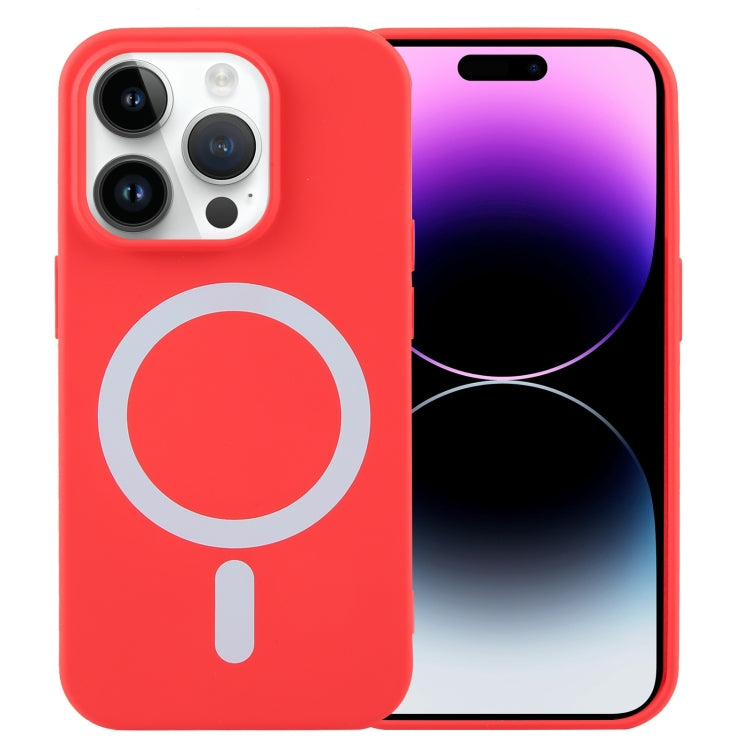 For iPhone 14 Pro MagSafe Liquid Silicone Phone Case(Red)