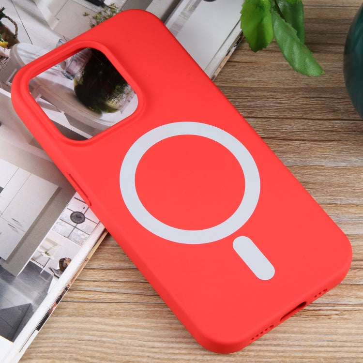For iPhone 14 Pro MagSafe Liquid Silicone Phone Case(Red)