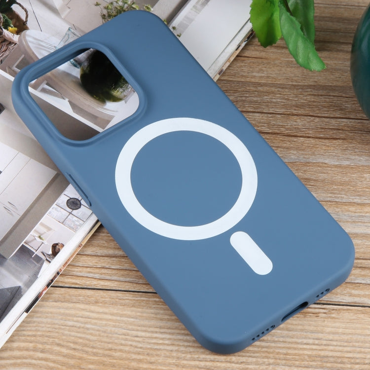 For iPhone 14 Pro MagSafe Liquid Silicone Phone Case(Blue)