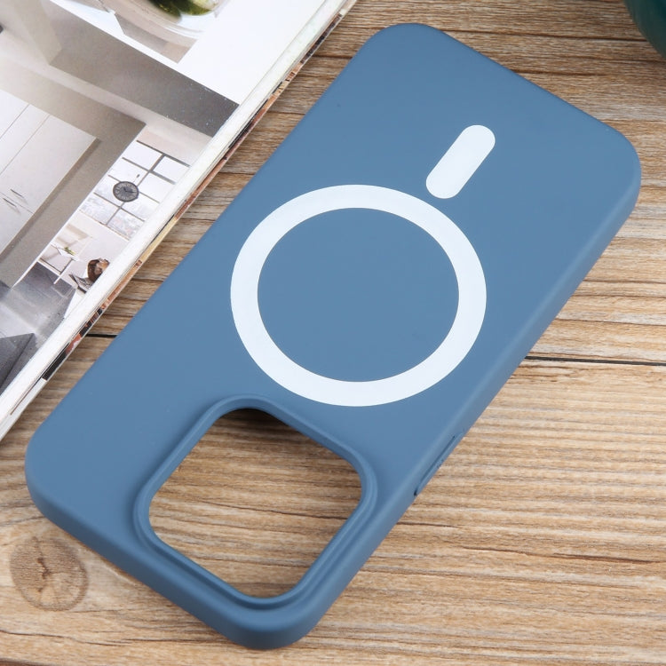 For iPhone 14 Pro MagSafe Liquid Silicone Phone Case(Blue)