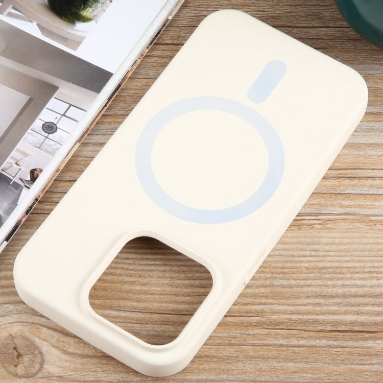 For iPhone 13 Pro Max MagSafe Liquid Silicone Phone Case(White)