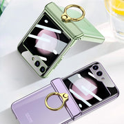For Samsung Galaxy Z Flip5 GKK Magnetic Folding Phantom Rotary Phone Case with Ring Holder(Green)