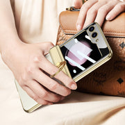 For Samsung Galaxy Z Flip5 GKK Magnetic Folding Phantom Rotary Phone Case with Ring Holder(Green)