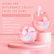 ONIKUMA T35 Bluetooth 5.1 TWS Wireless Bluetooth Gaming Earphone(Pink)