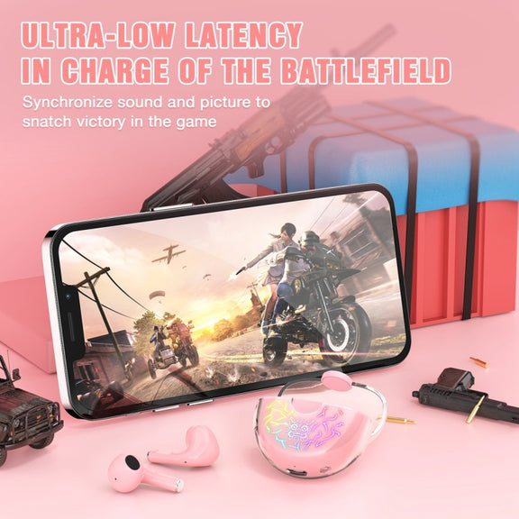 ONIKUMA T35 Bluetooth 5.1 TWS Wireless Bluetooth Gaming Earphone(Pink)