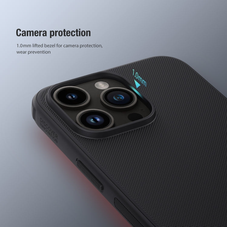 For iPhone 15 Pro Max NILLKIN Frosted Shield Pro PC + TPU Phone Case(Black)