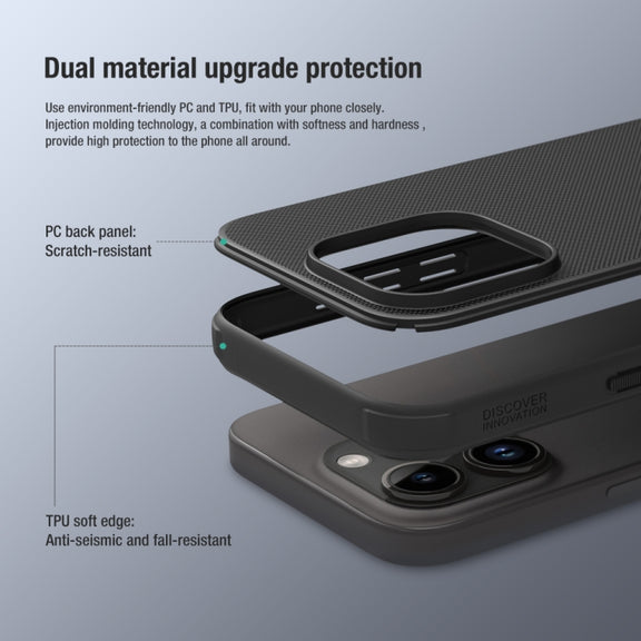 For iPhone 15 Pro NILLKIN Frosted Shield Pro PC + TPU Phone Case(Blue)