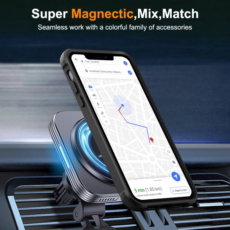 For iPhone 13 Pro Max / 12 Pro Max MagSafe Magnetic Rotating Holder Phone Case(Black)