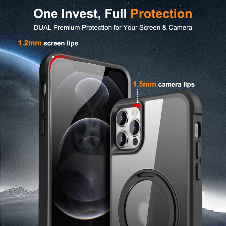 For iPhone 13 Pro Max / 12 Pro Max MagSafe Magnetic Rotating Holder Phone Case(Black)