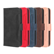 For iPhone 15 Pro Max Skin Feel Calf Texture Card Slots Leather Phone Case(Black)