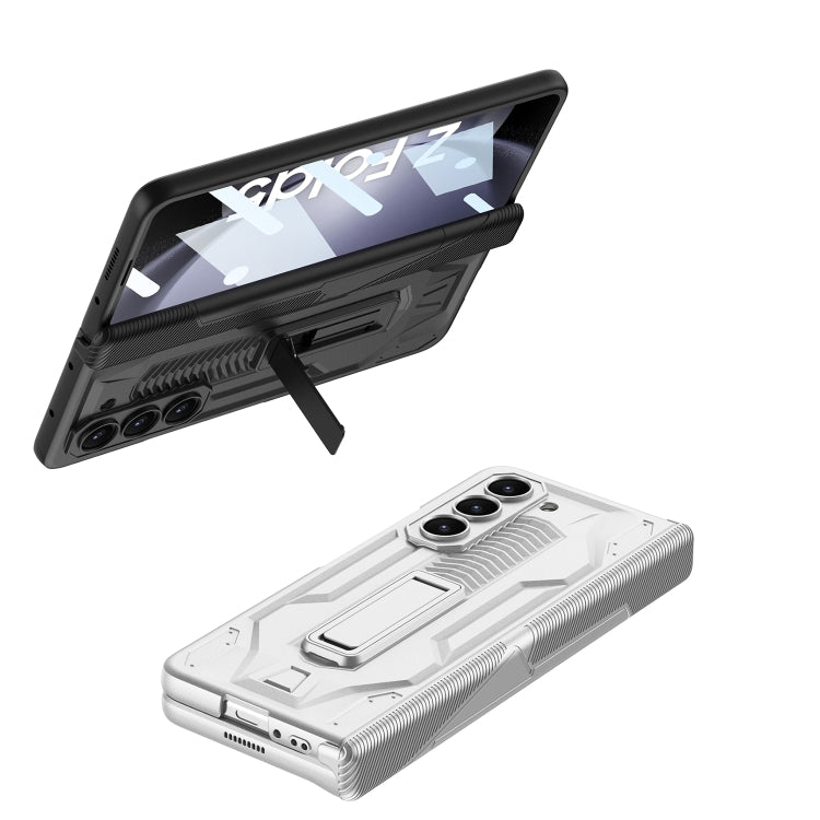 For Samsung Galaxy Z Fold5 GKK Integrated Magnetic Armor Flip Phone Case with Holder(Light Blue)