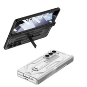 For Samsung Galaxy Z Fold5 GKK Integrated Magnetic Armor Flip Phone Case with Holder(Light Blue)
