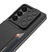 For Samsung Galaxy Z Fold5 GKK Integrated Ultra-thin Sliding Window Folding Phone Case with Card Holder(Black)