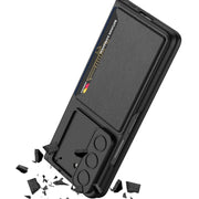 For Samsung Galaxy Z Fold5 GKK Integrated Ultra-thin Sliding Window Folding Phone Case with Card Holder(Black)