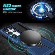 For Samsung Galaxy S23 Ultra 5G Sliding Camshield Magsafe Holder TPU Hybrid PC Phone Case(Royal Blue)