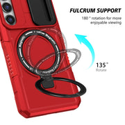 For Samsung Galaxy S23+ 5G Sliding Camshield Magsafe Holder TPU Hybrid PC Phone Case(Red)