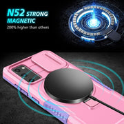 For Samsung Galaxy S20 FE Sliding Camshield Magsafe Holder TPU Hybrid PC Phone Case(Purple Pink)