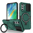 For Samsung Galaxy S21 FE 5G Sliding Camshield Magsafe Holder TPU Hybrid PC Phone Case(Deep Green) - Galaxy Phone Cases by PMC TechLife | Online Shopping South Africa | PMC TechLife