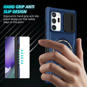For Samsung Galaxy Note20 Ultra Sliding Camshield Magsafe Holder TPU Hybrid PC Phone Case(Royal Blue)