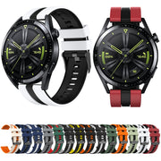 For Huawei Watch GT 3 / GT 3 Pro Vertical Two Color Silicone Watch Band(Dark Grey+Black)