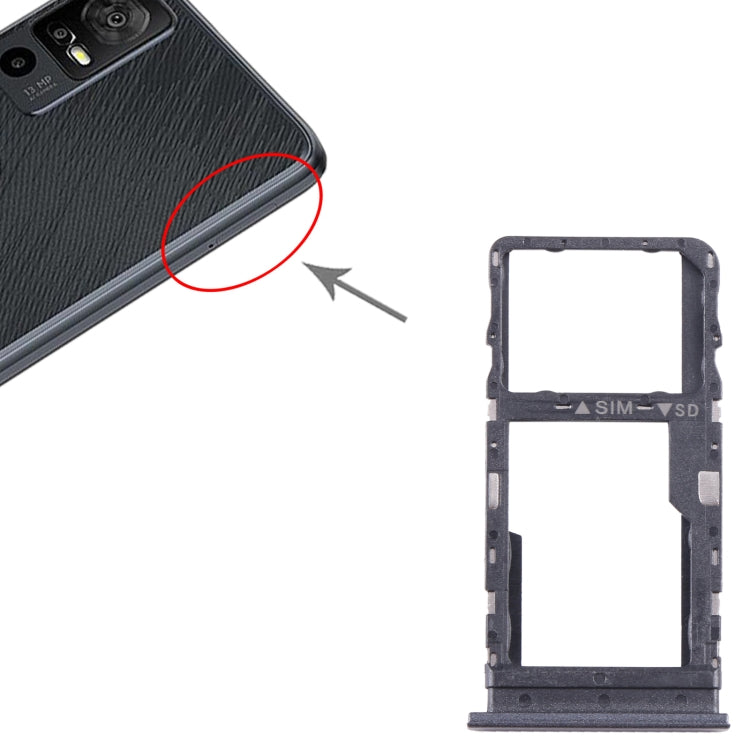 For TCL 40 XE Original SIM + Micro SD Card Tray(Black)
