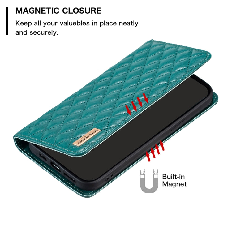 For Honor X6a Diamond Lattice Magnetic Leather Flip Phone Case(Green)