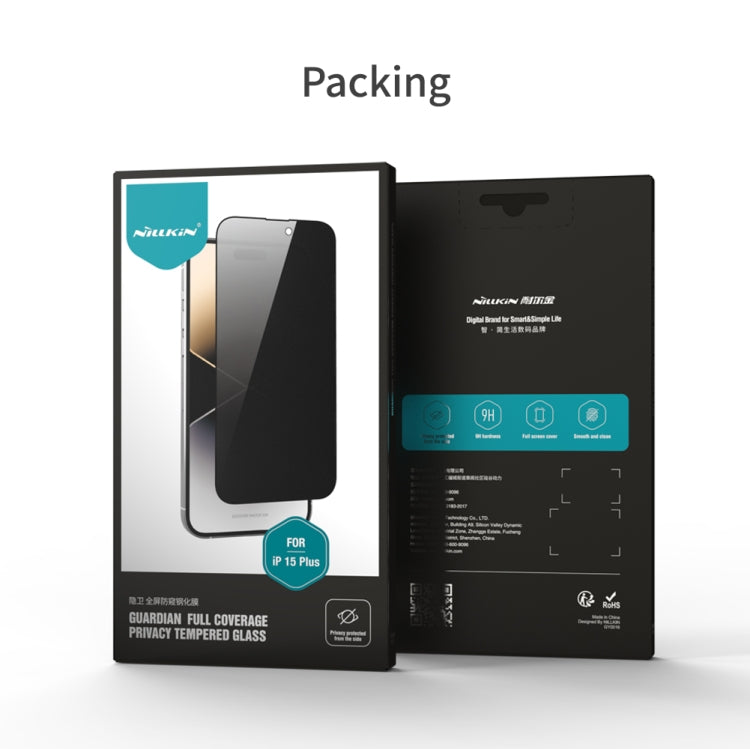 For iPhone 15 Plus NILLKIN Guardian Full Coverage Privacy Tempered Glass Film