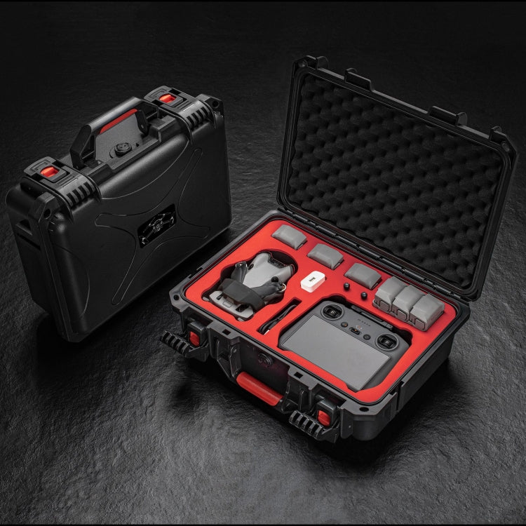 For DJI Mini 4 Pro STARTRC Drone Kit Water-resistant ABS Suitcase Storage Box(Black Red)