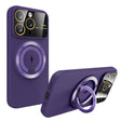 For iPhone 14 Pro Large Window MagSafe Magnetic Holder Phone Case(Dark Purple) - free shipping - PMC TechLife - Order now!