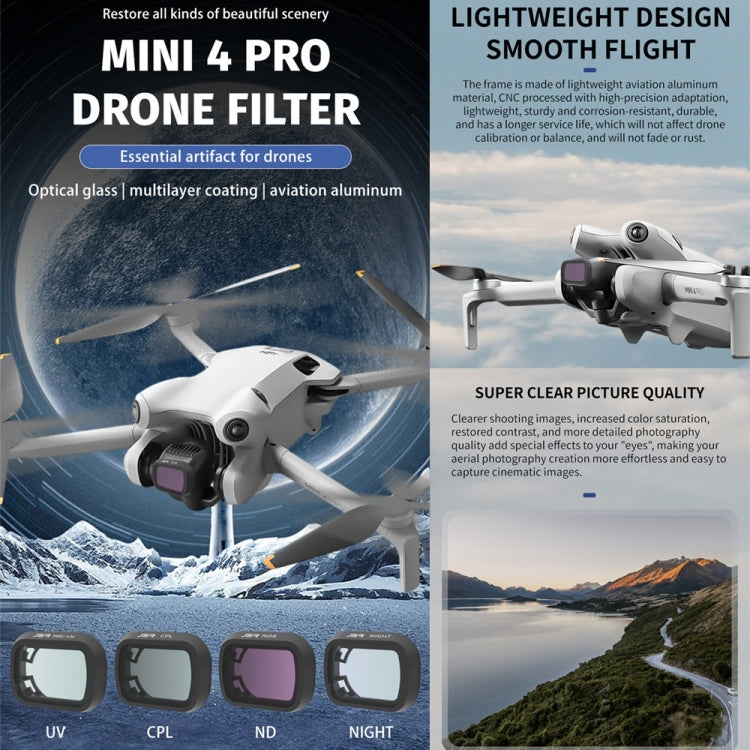 For DJI Mini 4 Pro JSR KB Series Drone Camera Lens Filter, Filter:MRC UV