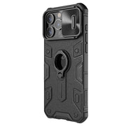 For iPhone 15 Pro NILLKIN Shockproof CamShield Armor Protective Case with Invisible Ring Holder(Black)