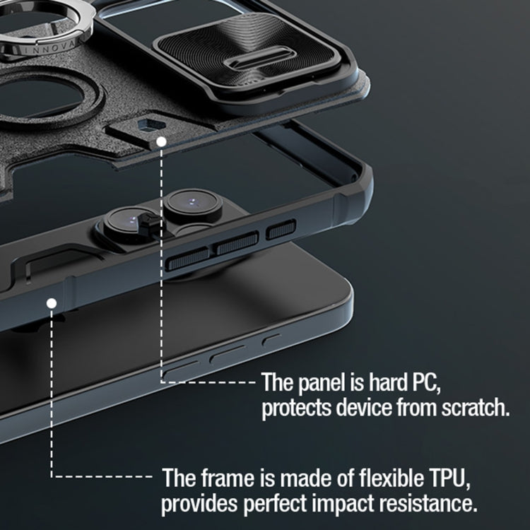 For iPhone 15 Pro NILLKIN Shockproof CamShield Armor Protective Case with Invisible Ring Holder(Black)