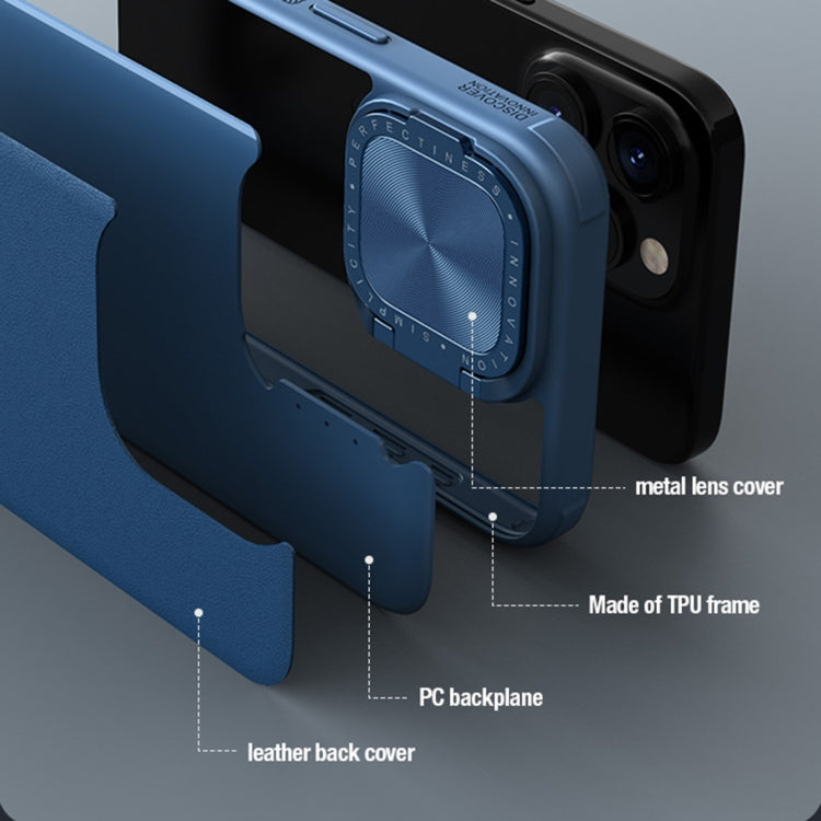 For iPhone 15 Pro Max NILLKIN CamShield Prop Series PC + TPU Phone Case(Blue)