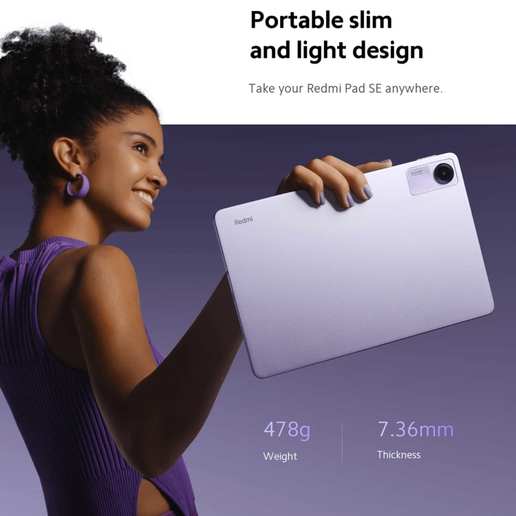 Xiaomi Redmi Pad SE 11 inch, 6GB+128GB, MIUI Pad 14 OS Qualcomm Snapdragon 680 Octa Core, Not Support Google Play(Purple)