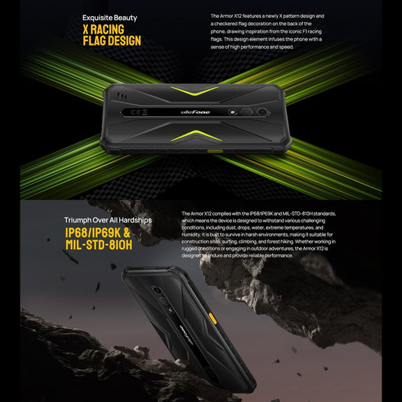 Ulefone Armor X12, 3GB+32GB, Rugged Phone, Face Unlock, 5.45 inch Android 13 Go MediaTek Helio A22 Quad Core, Network: 4G, NFC(Some Orange)