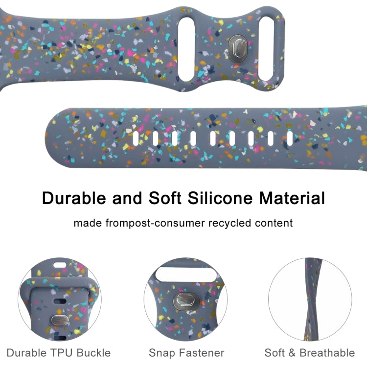 For Apple Watch 38mm Floral Silicone Watch Band(Grey)