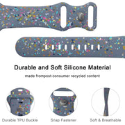 For Apple Watch 38mm Floral Silicone Watch Band(Grey)