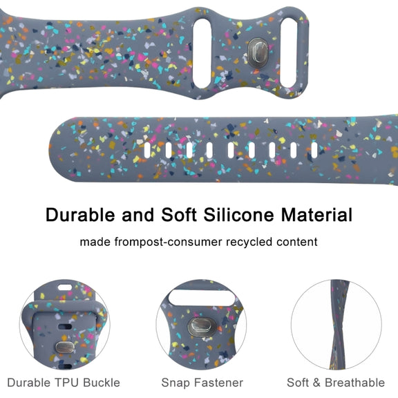 For Apple Watch 38mm Floral Silicone Watch Band(Grey)