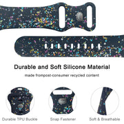 For Apple Watch 38mm Floral Silicone Watch Band(Blue)
