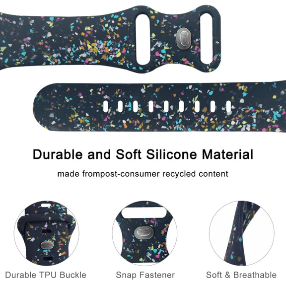 For Apple Watch 38mm Floral Silicone Watch Band(Blue)