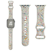 For Apple Watch 38mm Floral Silicone Watch Band(Starlight)