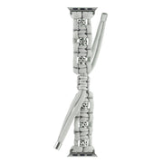 For Apple Watch SE 44mm Silk Silver Beads Braided Watch Band(Grey)