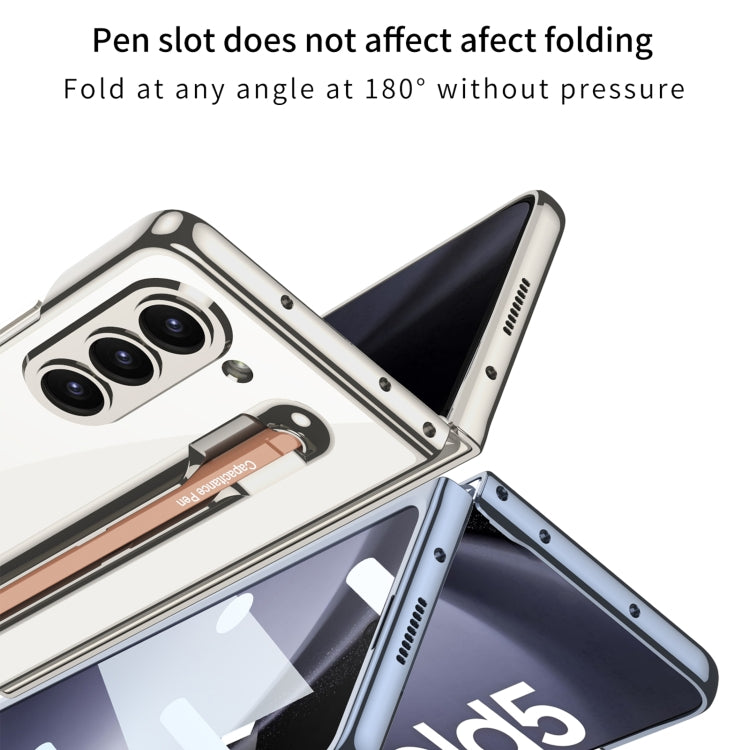 For Samsung Galaxy Z Fold5 5G GKK Integrated PC Phone Case with Pen Slot, No Include Pen(Black)
